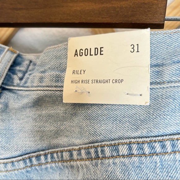 NEW Agolde Riley high rise straight crop jeans shatter 31 - Picture 8 of 11